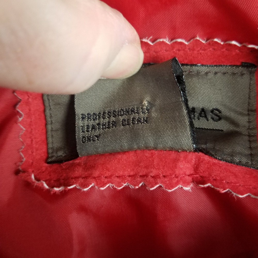 Brandon Thomas Red Suede Leather‎ Jacket Women PL Whipstitch Detail - Picture 8 of 10